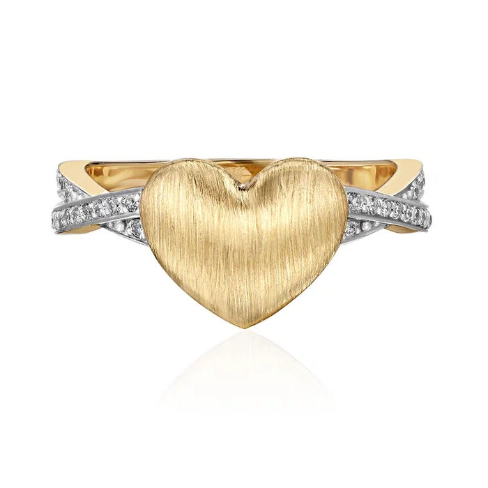 Кольцо из желтого золота 585 пробы с бриллиантами 01К6315933