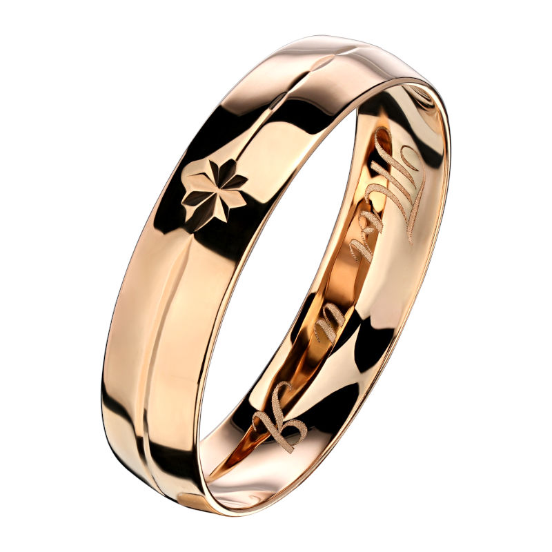 Обручальное кольцо из красного золота 585 пробы 01О710162