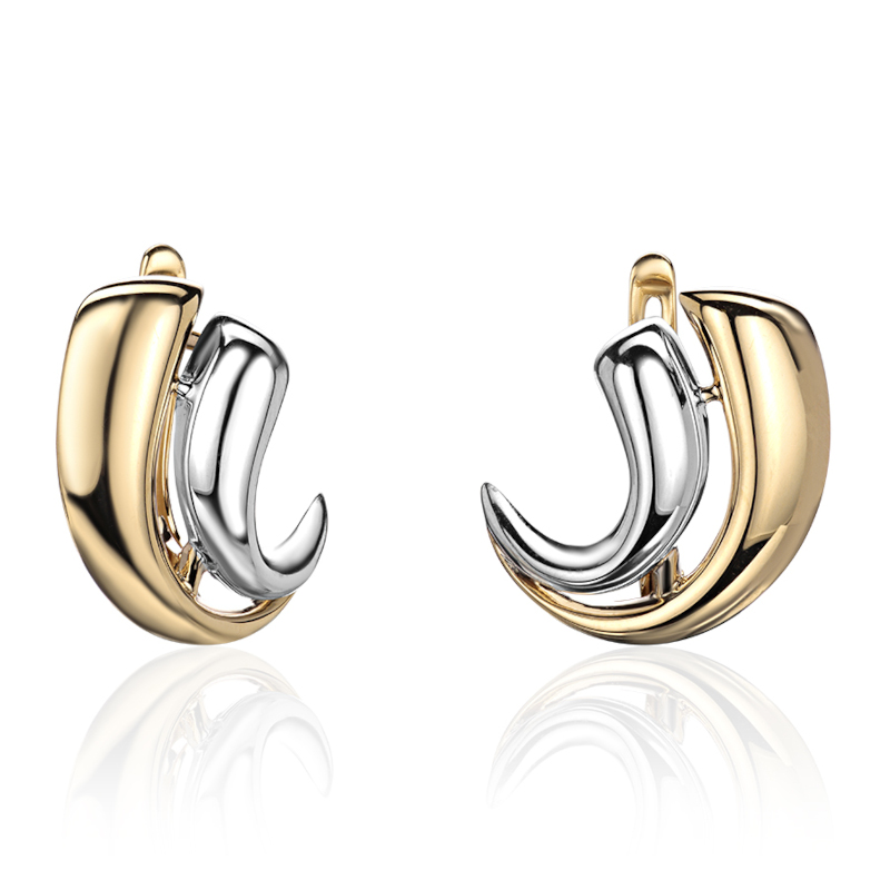 Серьги из желтого золота 585 пробы без вставок 01С0315799Р