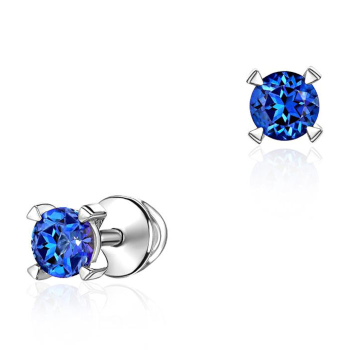 Серьги из белого золота 585 пробы с топазами 01С3212346-1