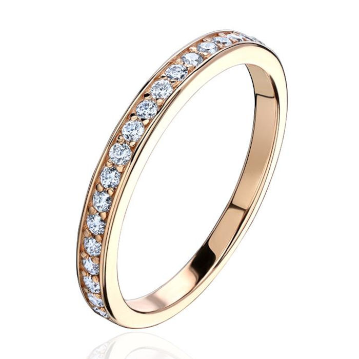 Кольцо из красного золота 585 пробы с бриллиантами 01К6113916-17