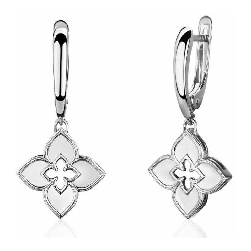 Серьги из платины 585 пробы без вставок 01С0916681-585