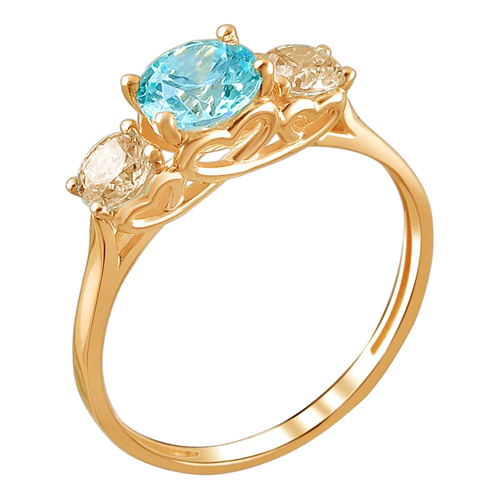 Кольцо из красного золота 585 пробы с фианитами 01К2111981-3