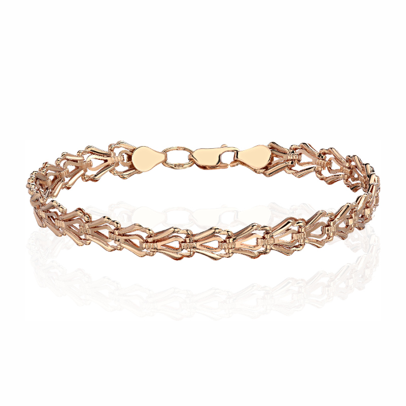 Браслет из красного золота 585 пробы без вставок 01Б013278