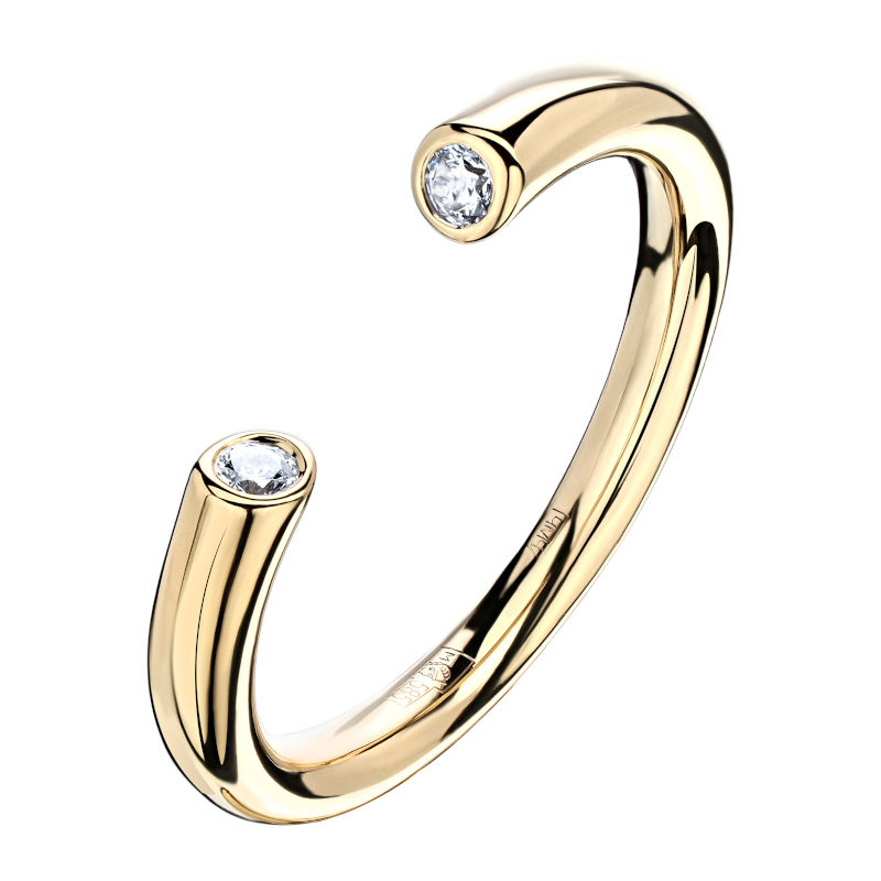 Кольцо из желтого золота 585 пробы c фианитами 01К1314866