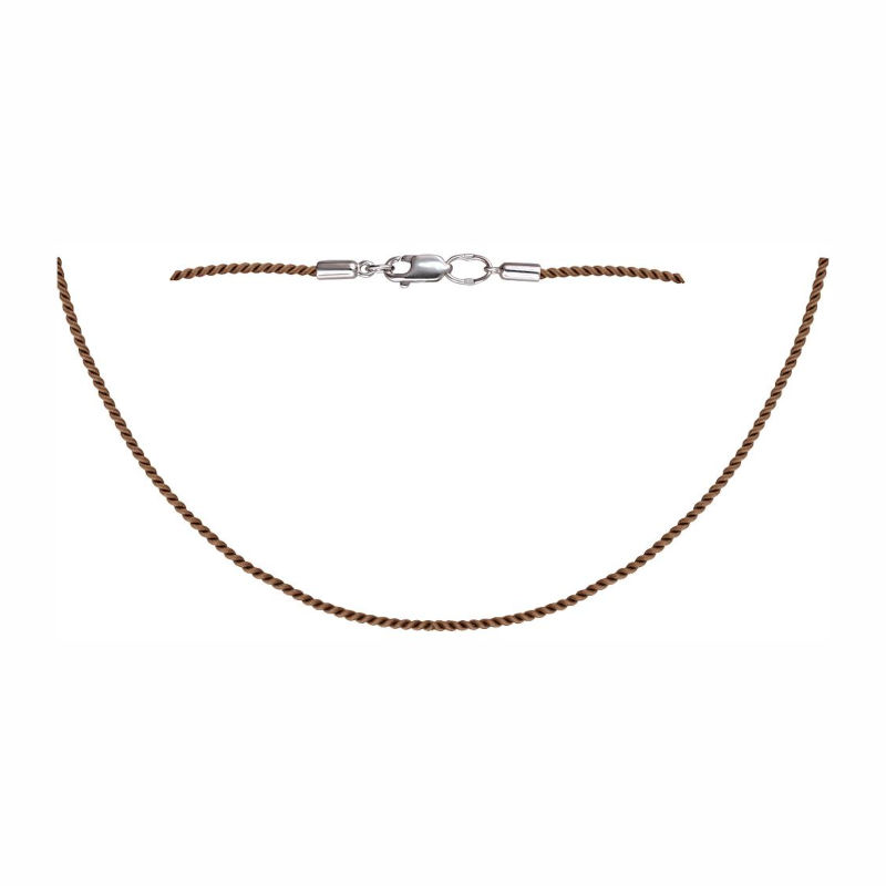 Колье из шелковой нити с замком из серебра 925 пробы 01Л051756-3