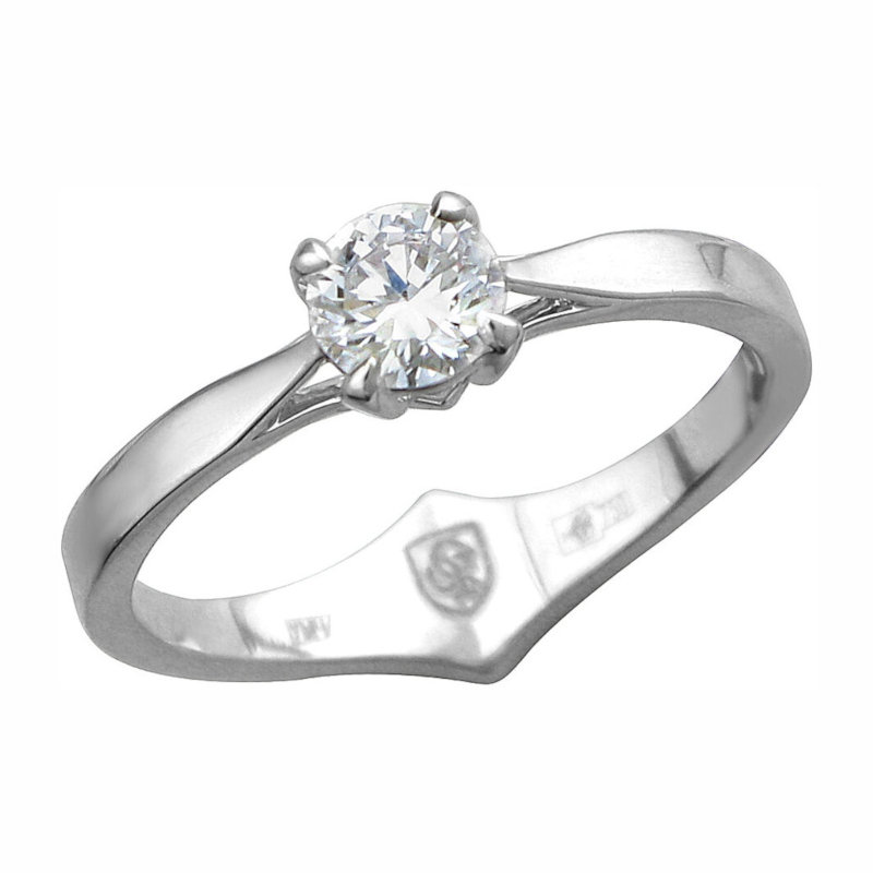 Кольцо из белого золота 750 пробы с бриллиантом 01К6712353