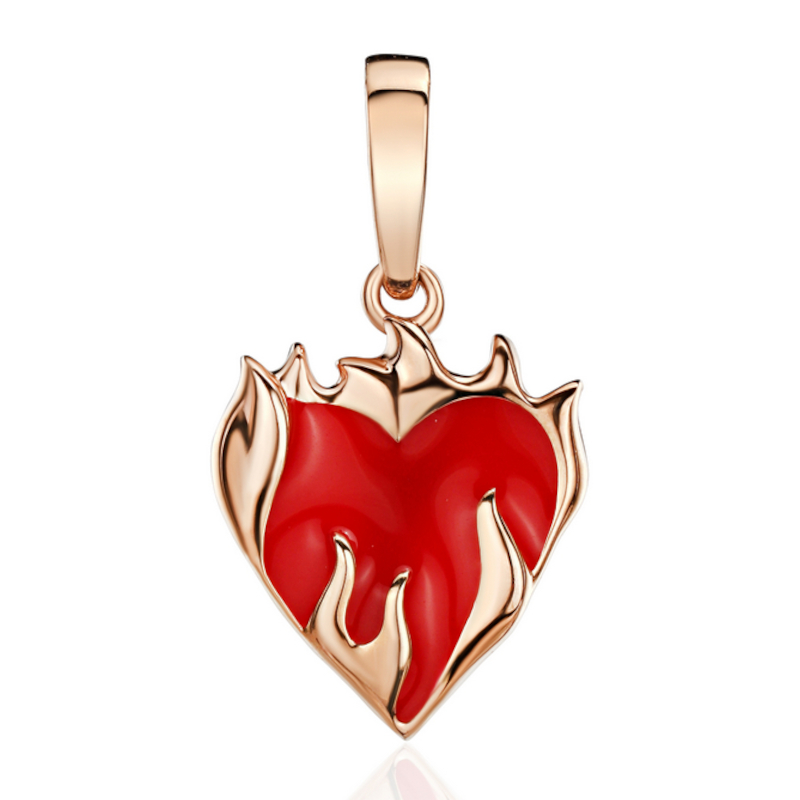 Подвеска "Огненное сердце" из красного золота 585 пробы 01П014106Э-1