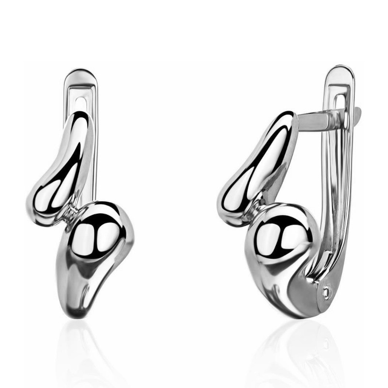 Серьги из платины 585 пробы без вставок 01С0916741-585