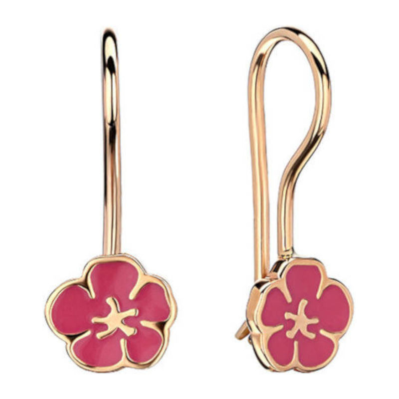 Серьги из красного золота 585 пробы с эмалью 01С019234Э Серьги из красного золота 585 пробы с эмалью 01С019234Э