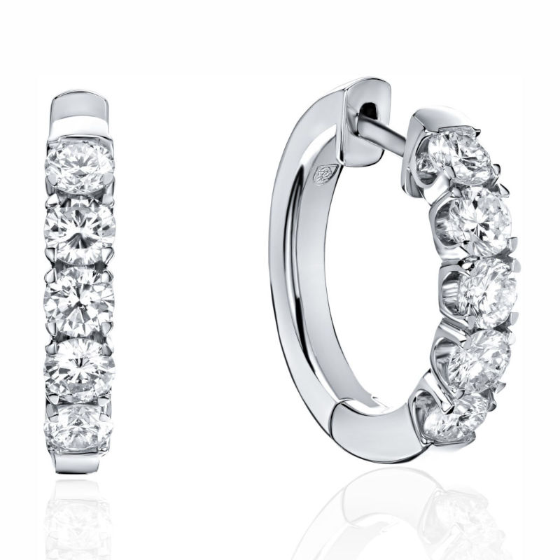 Серьги из белого золота 585 пробы с бриллиантами 01С6214185