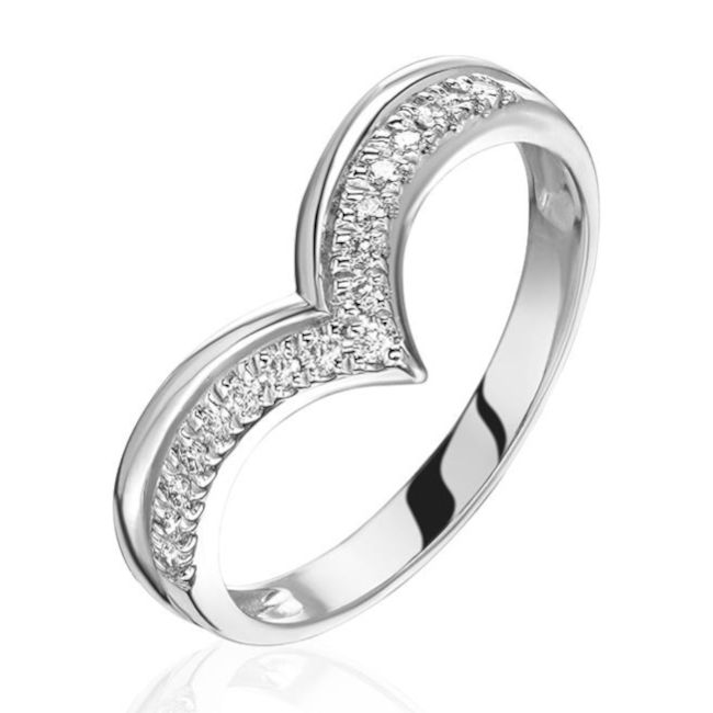 Кольцо из белого золота 585 пробы с бриллиантами 01К6216632