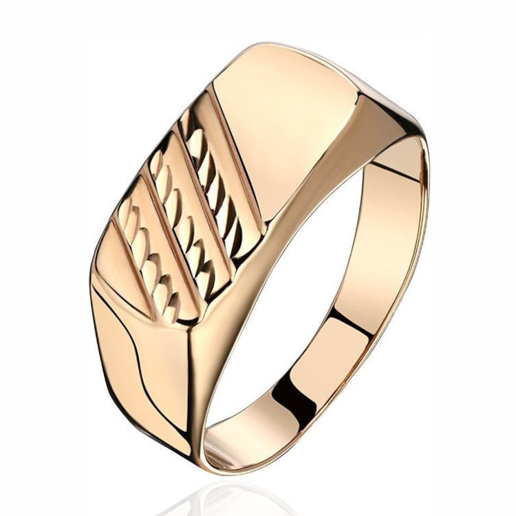 Печатка из красного золота 585 пробы без вставок 01Т712228Б