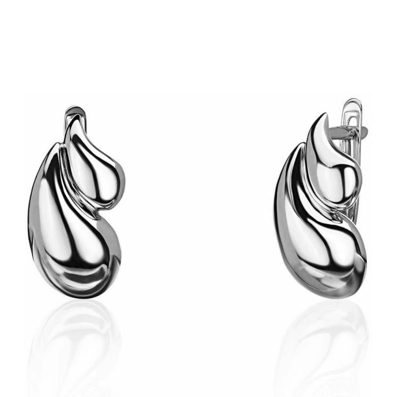 Серьги из платины 585 пробы без вставок 01С0916742-585