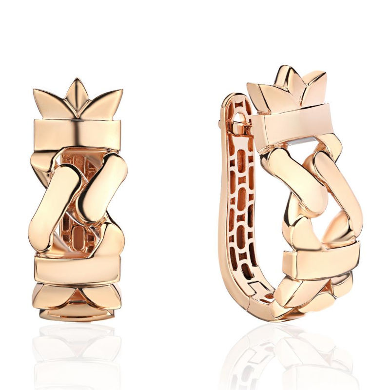Серьги из красного золота 375 пробы без вставок 01С0115045S