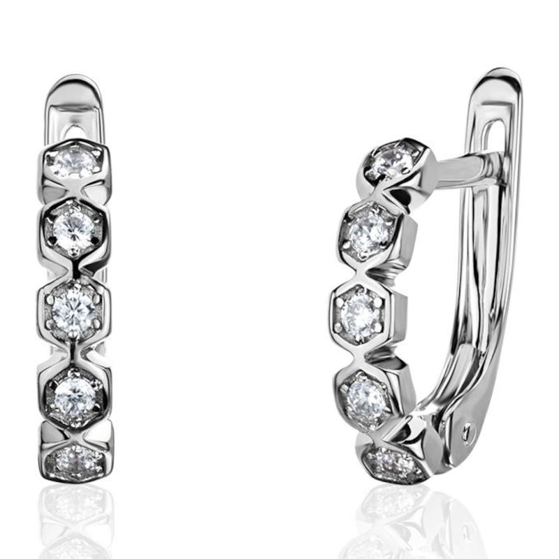 Серьги из платины 585 пробы с бриллиантами 01С6916689-585