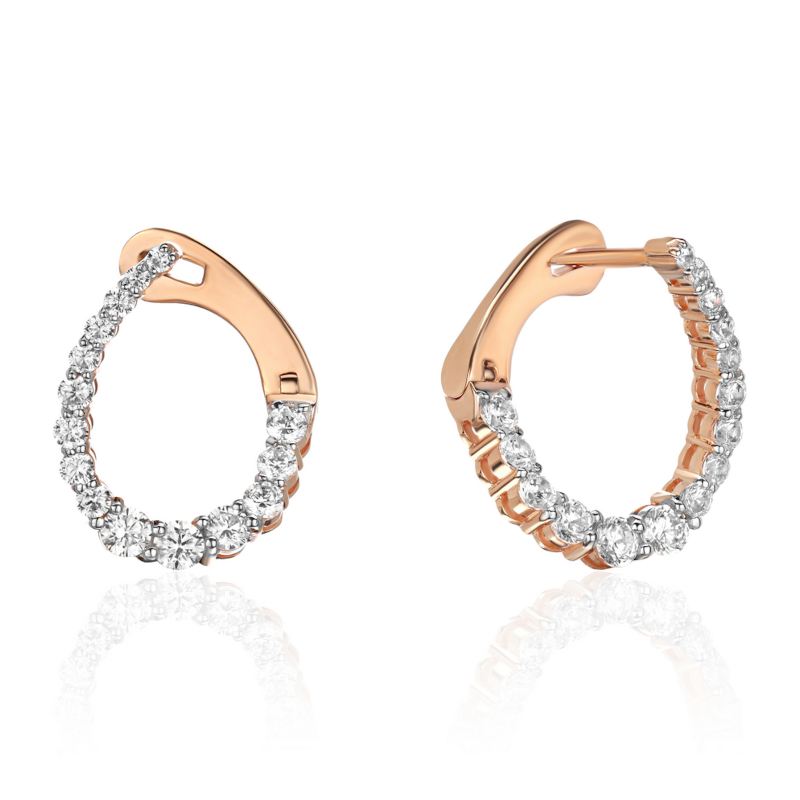 Серьги из красного золота 585 пробы с фианитами 01С1115712Р