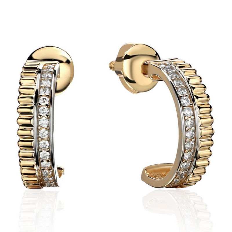 Серьги из желтого золота 585 пробы с бриллиантами 01С6314575Р-17