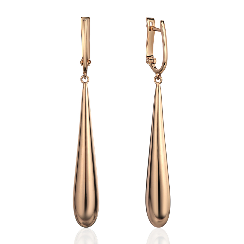 Серьги из красного золота 585 пробы без вставок 01С0115649