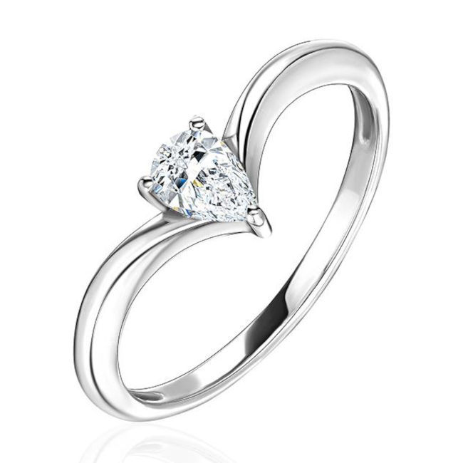 Кольцо из белого золота 585 пробы с бриллиантом 01К6215533