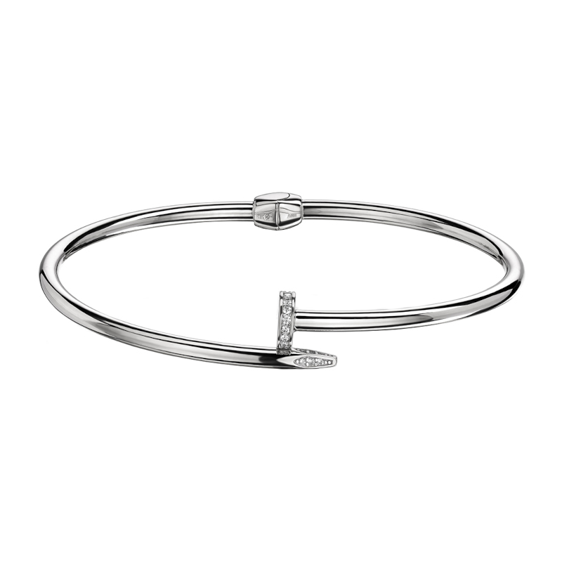 Браслет конго из белого золота 585 пробы с фианитами 01Б122888