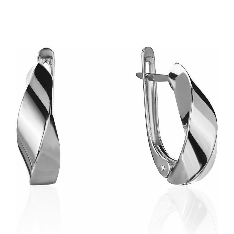 Серьги из платины 585 пробы без вставок 01С0916413-585