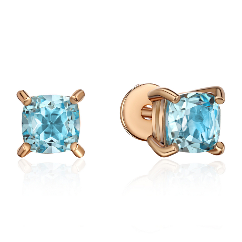 Серьги из красного золота 585 пробы с топазами 01С3117020-1