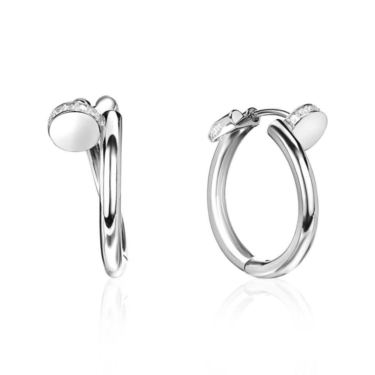 Серьги из белого золота 585 пробы с бриллиантами 01С6214116-17