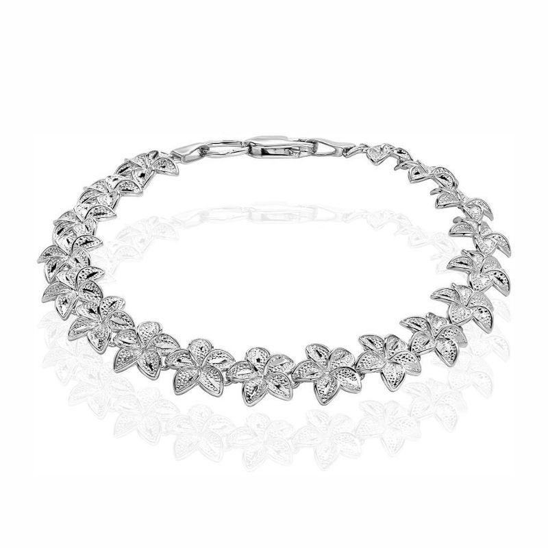 Браслет из белого золота 585 пробы без вставок 01Б720321