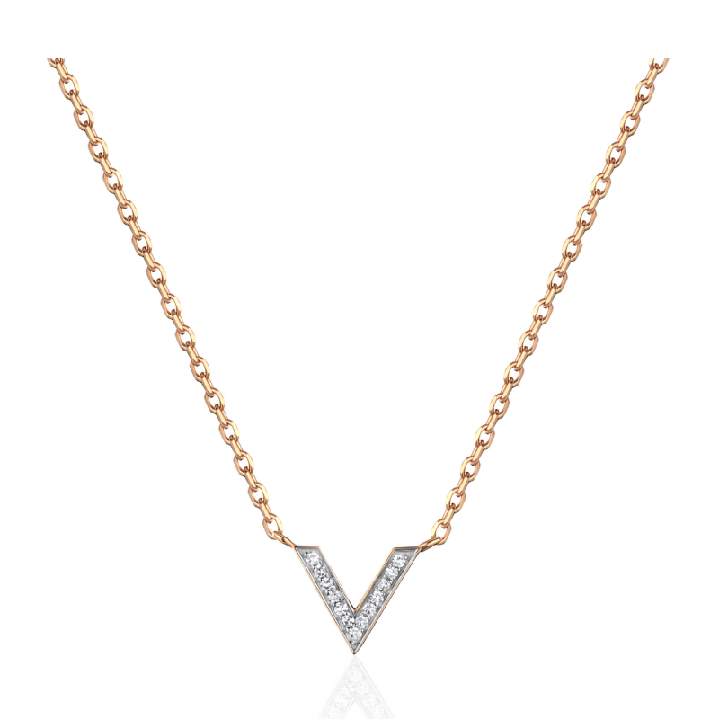 Колье из красного золота 585 пробы с бриллиантами 01Л612601Р-17