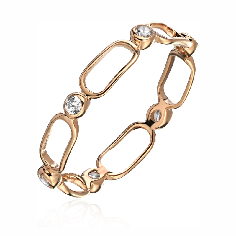 Кольцо из красного золота 585 пробы с фианитами 01К1115443