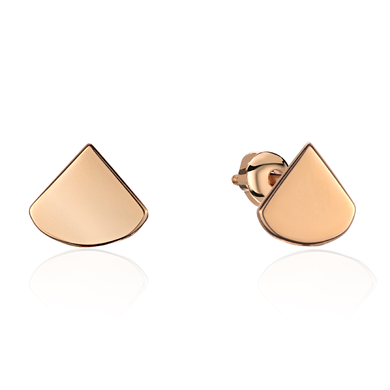 Серьги из красного золота 585 пробы без вставок 01С0116976