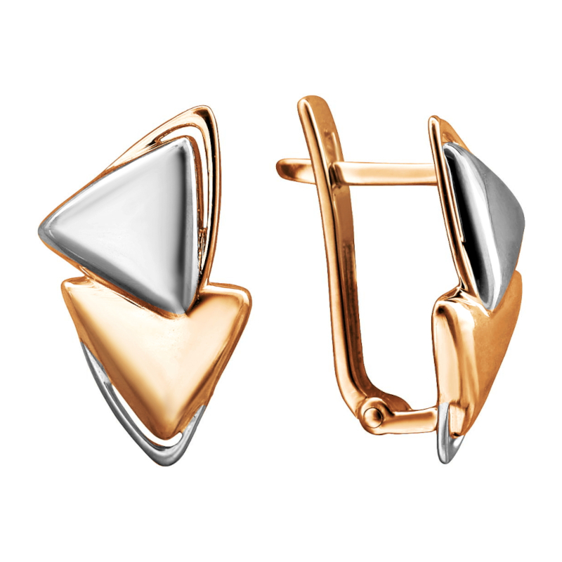 Серьги из красного золота 585 пробы без вставок 01С0112339Р