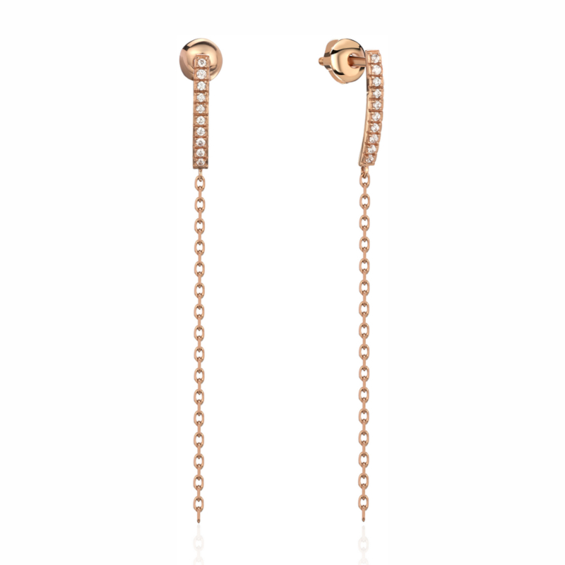 Серьги из красного золота 585 пробы с фианитами 01С1115795