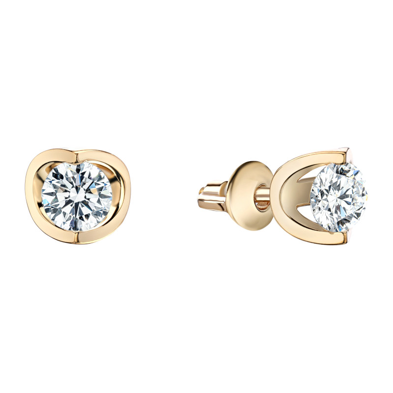 Серьги из желтого золота 585 пробы с фианитами 01С1313417