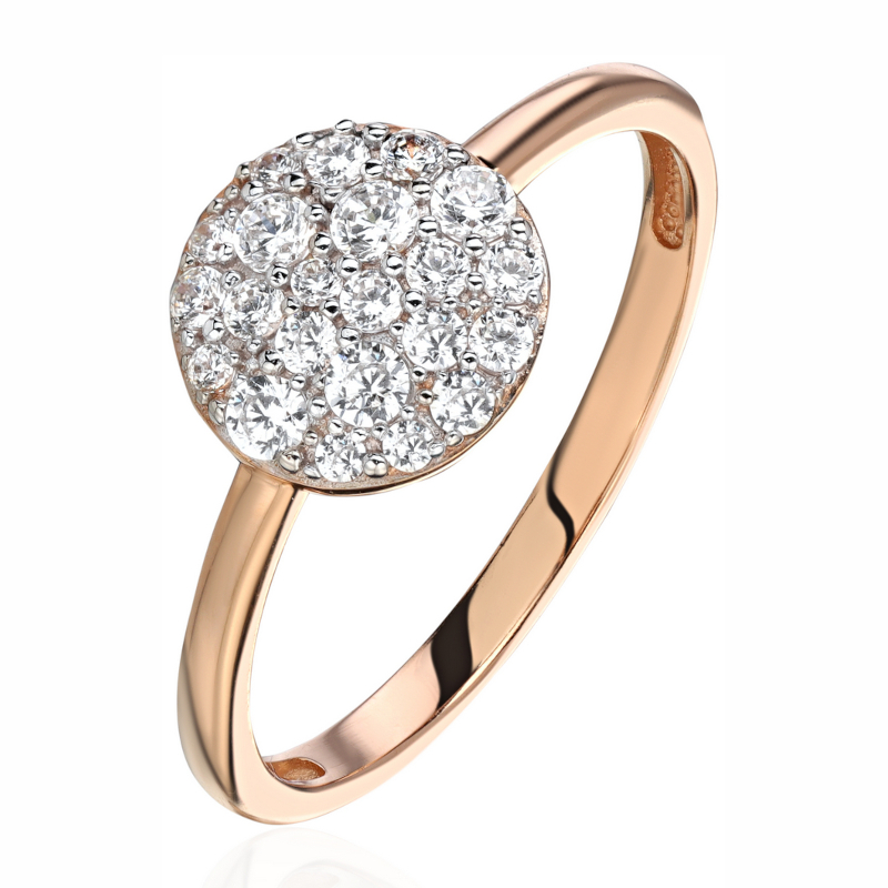 Кольцо из красного золота 585 пробы с фианитами 01К1115867Р