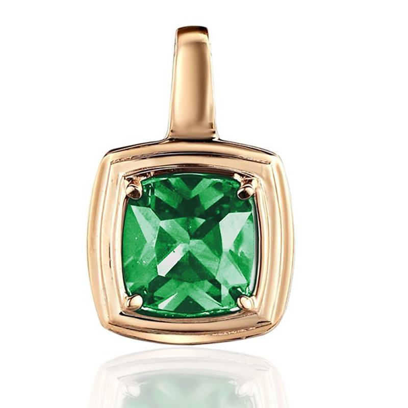 Подвеска из желтого золота 585 пробы с наноизумрудом 01П2315464-4