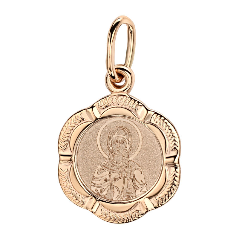 Подвеска "Святая Анастасия" из красного золота 585 пробы без вставок 01П011260