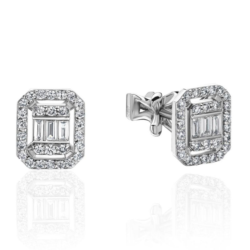 Серьги из платины 585 пробы с бриллиантами 01С6915336-585