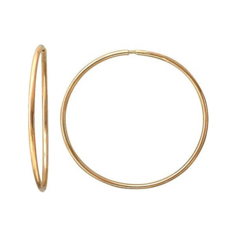 Серьги кольца из красного золота 585 пробы без вставок 01С014727 Серьги кольца из красного золота 585 пробы без вставок 01С014727