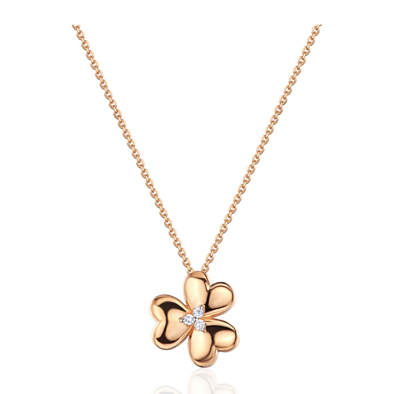 Колье из красного золота 585 пробы с бриллиантами 01Л612608Р-17