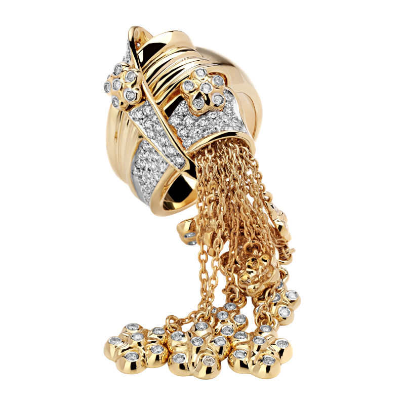 Кольцо из желтого золота 585 пробы с бриллиантами 01К6313197 Кольцо из желтого золота 585 пробы с бриллиантами 01К6313197