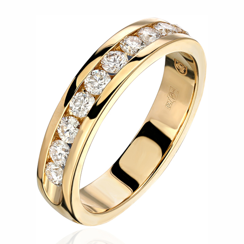 Кольцо из желтого золота 750 пробы с бриллиантами 01К645264