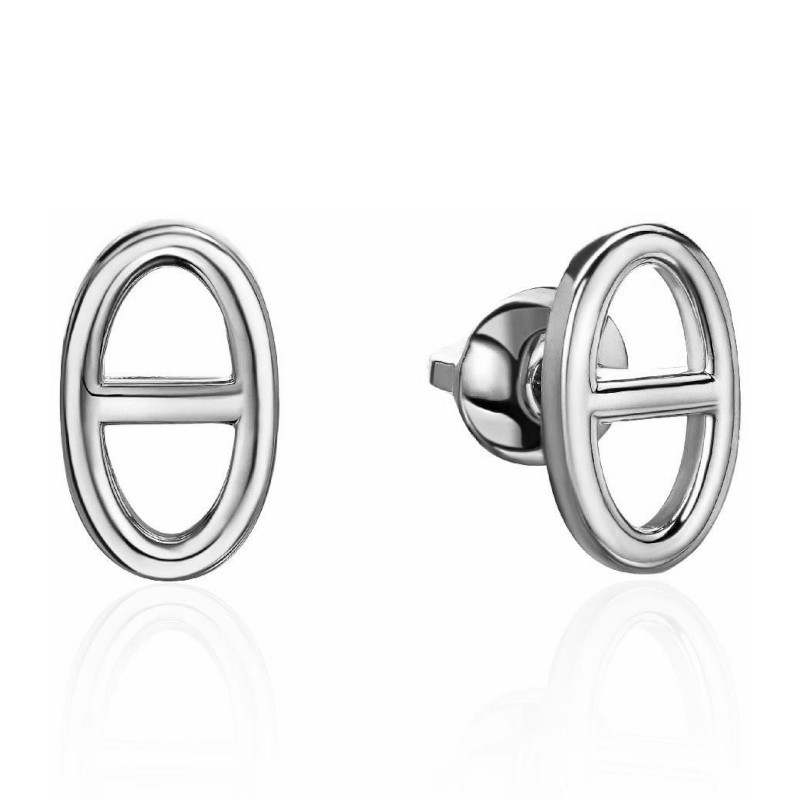 Серьги из платины 585 пробы без вставок 01С0915445-585