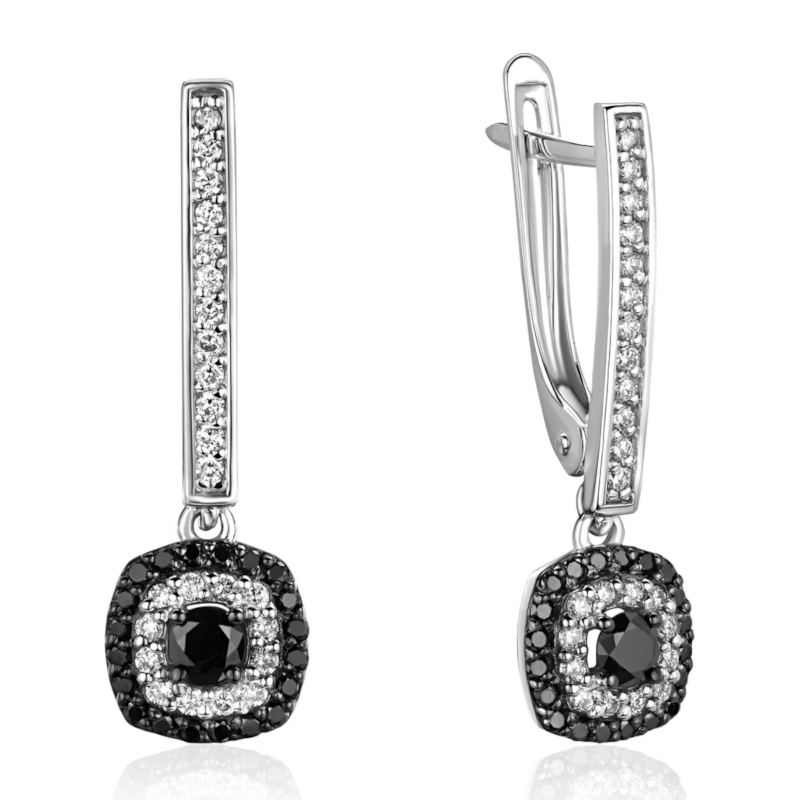 Серьги из белого золота 585 пробы с бриллиантами 01С6215307-1