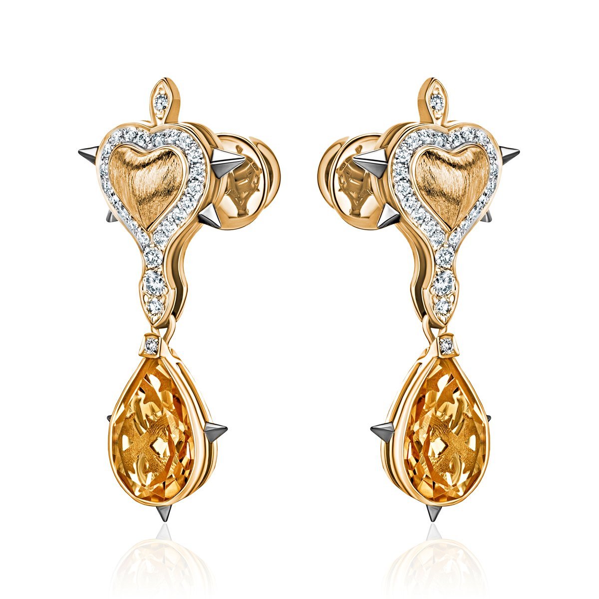Серьги из желтого золота 585 пробы 01С6315827ЧР-3