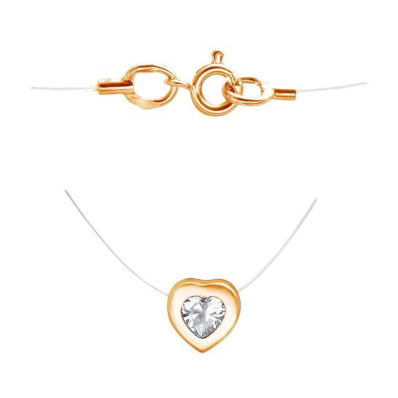 Колье из красного золота 585 пробы с фианитом 01Л111611