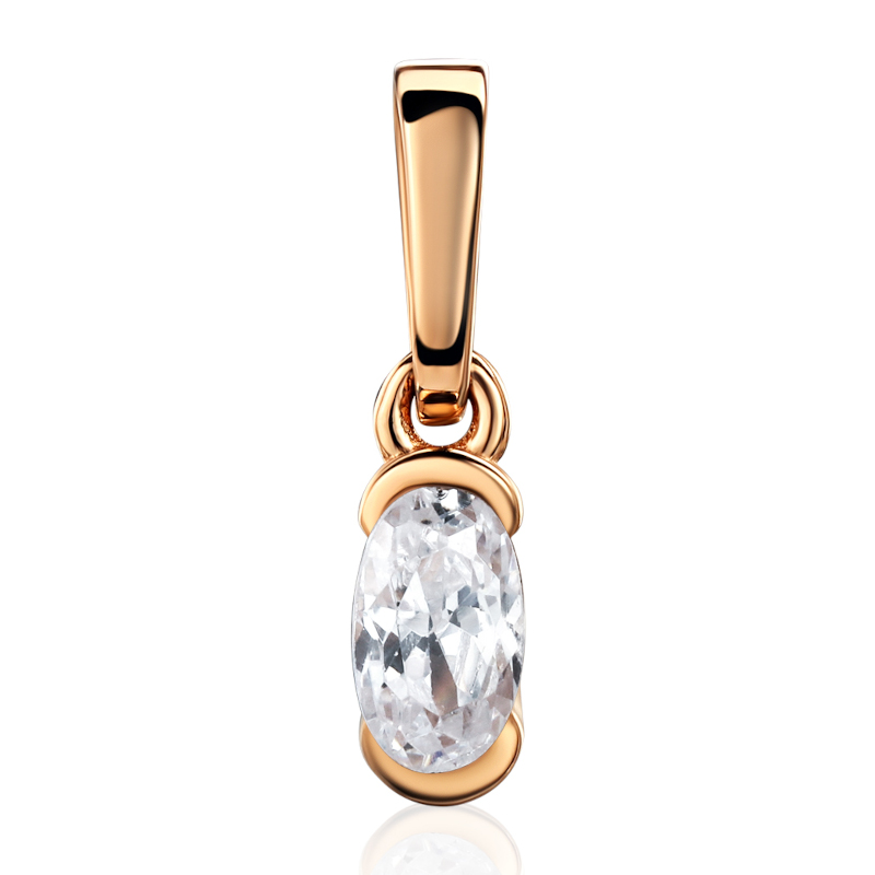 Подвеска из красного золота 585 пробы с фианитом 01П1115476