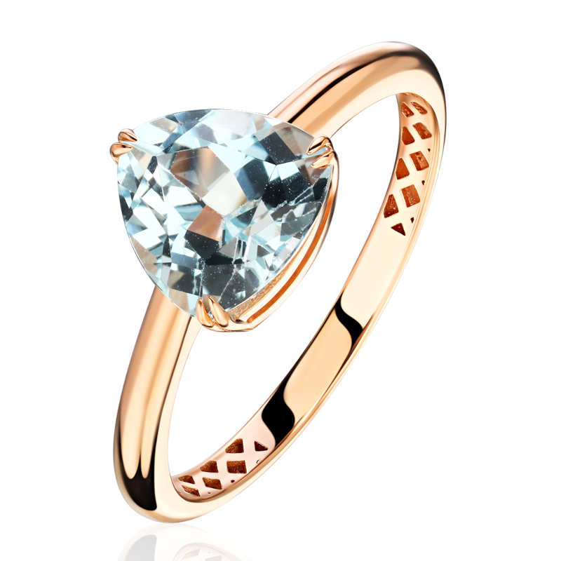 Кольцо из красного золота 585 пробы с топазом 01К3116994-1