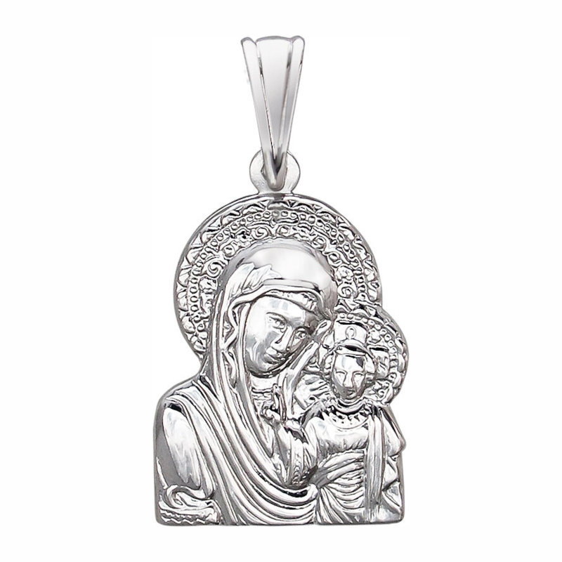 Нательная иконка из серебра 925 пробы Богородица Казанская 01П050872